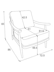 Soft Velvet Chestnut Brown Hampton Wooden Accent Chair - Image 3 of 10