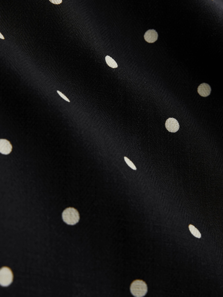 Black/Ecru Spot Scarf Belt Wide Leg Trousers - Image 10 of 10 Black/Ecru Spot Scarf Belt Wide Leg Trousers - Image 10 of 10