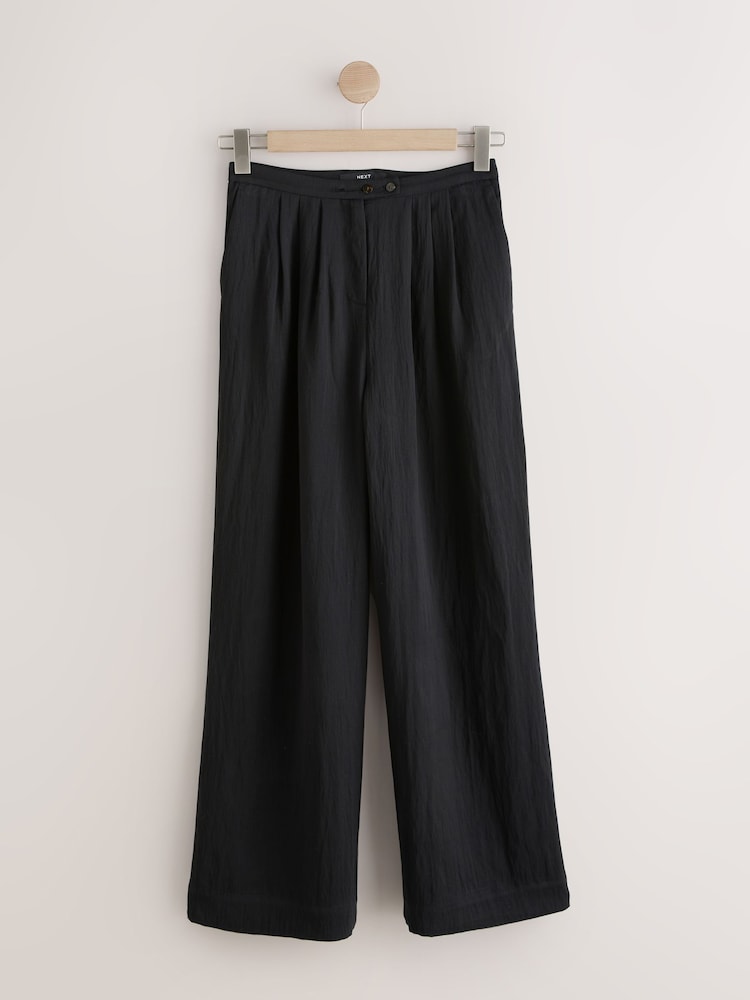 Black Superwide Pleated Trousers - Image 1 of 8