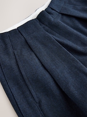 Mornarica - Hlačno krilo z vzorcem ribje kosti in volno N. Premium - Slika 11 iz 12