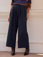 Mornarica - Hlačno krilo z vzorcem ribje kosti in volno N. Premium - Slika 4 iz 12