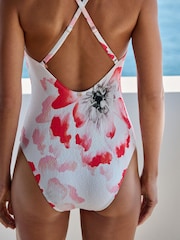 B by Ted Baker Floral Plunge Tummy Control Swimsuit - Image 4 of 5