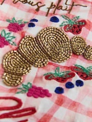 Ecru Embellished Coffee Club Short Sleeve Top - Image 6 of 7