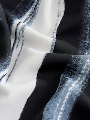 Blue/Ecru Stripe Twist Neck Long Sleeve Blouse - Image 7 of 7