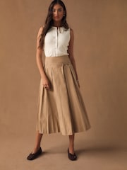 Ecru Ribbed Button Through Sleeveless Top - Image 2 of 7