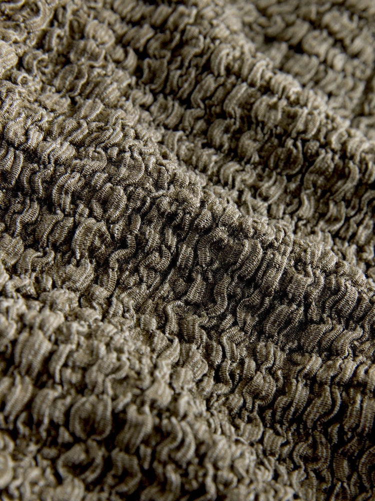 卡其绿色 - 纹理纽扣贯穿半袖上衣 - 图片6 / 6