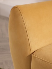 Soft Velvet Ochre Yellow Wilson Snuggle Seat Highback Armchair - Image 3 of 10