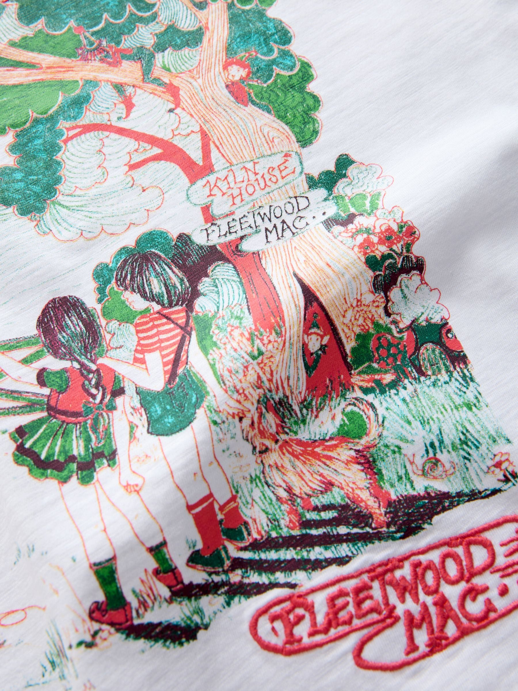 Buy White Fleetwood Mac Graphic Short Sleeve Crew Neck T-Shirt