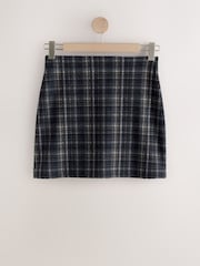 Navy Blue Check Brushed Mini Skirt - Image 5 of 7