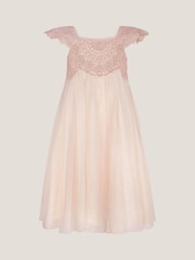 Monsoon Pink Estella Lace Bodice Dress - Image 1 of 3