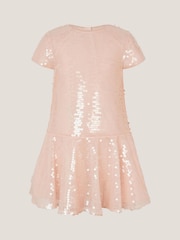 Monsoon Pink Sequin Drop Waist Dress - Image 1 of 1