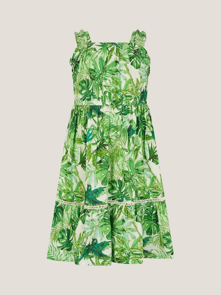 Monsoon Green Jungle Print Sleeveless Dress - Image 1 of 3 Monsoon Green Jungle Print Sleeveless Dress - Image 1 of 3