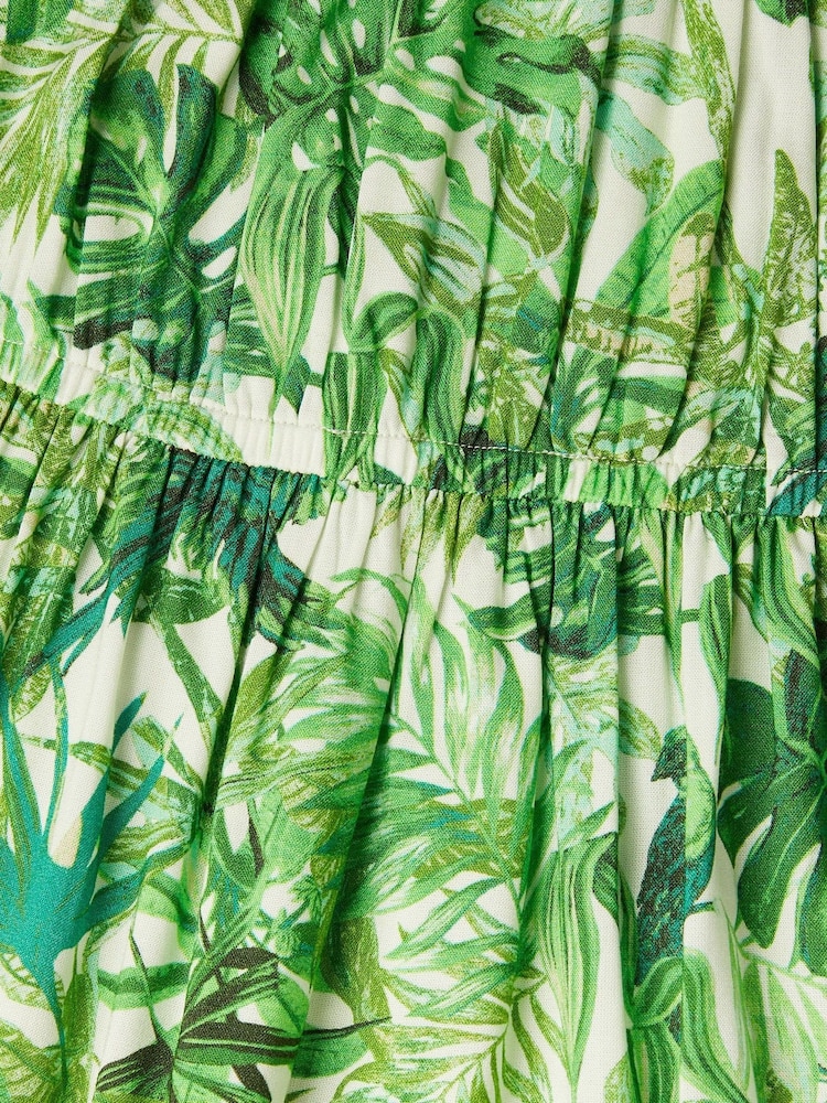 Monsoon Green Jungle Print Sleeveless Dress - Image 3 of 3 Monsoon Green Jungle Print Sleeveless Dress - Image 3 of 3
