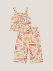 Monsoon Natural Palm Print Top and Trousers Set - Image 2 of 4