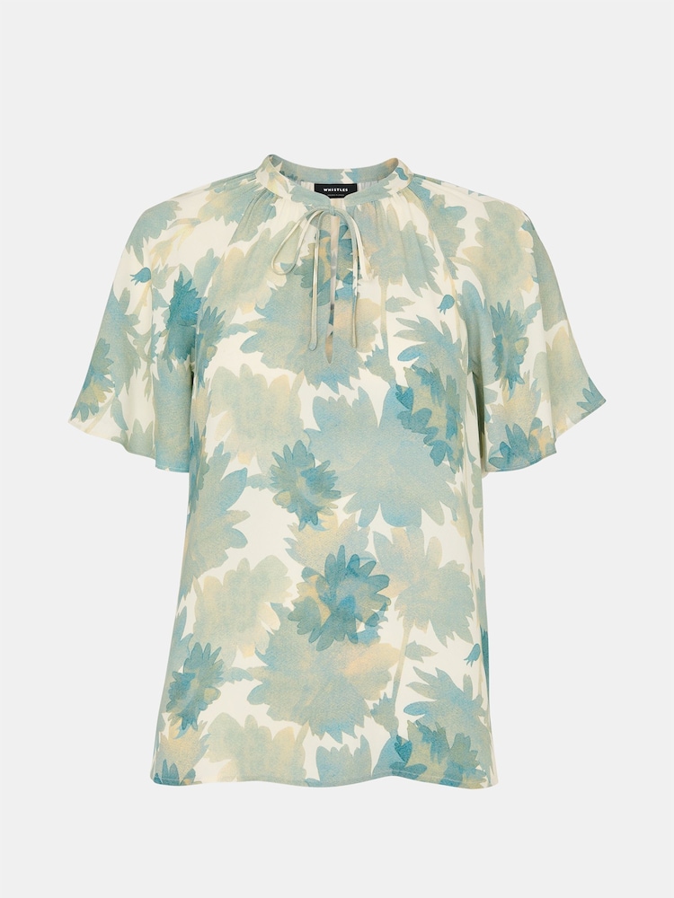 Whistles Floral Print Tie Neck Blouse - Imagen 4 de 4