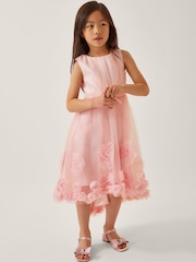 Monsoon Pink Josie 3D Rosette Dress - Image 1 of 3