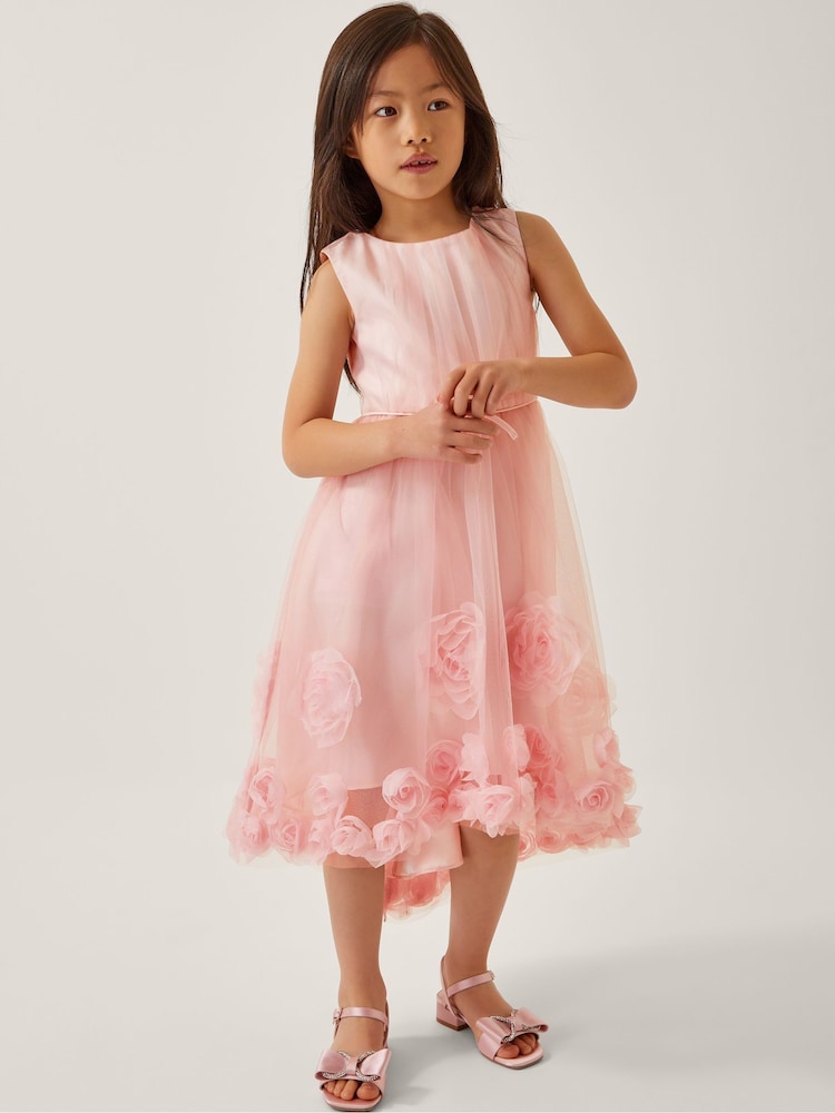 Monsoon Pink Josie 3D Rosette Dress - Image 1 of 3