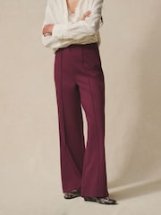 Berry Red N. Premium Wide Leg Jersey Trousers - Image 2 of 7