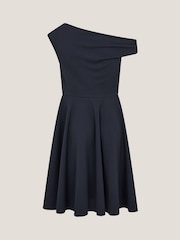 Monsoon Blue One Shoulder Drape Skater Dress - Image 2 of 3