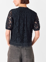 Whistles Lace Tie Detail Blouse - Imagem 2 de 5