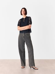 Whistles Lace Tie Detail Blouse - Imagem 3 de 5
