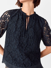Whistles Lace Tie Detail Blouse - Imagem 4 de 5