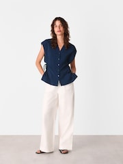 Azul - Whistles Button Down Tie Side Shirt - Imagen 4 de 5