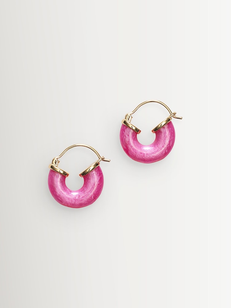 Anni Lu Pink Petit Swell Hoops - Image 1 of 2