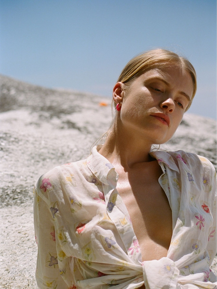 Anni Lu Pink Petit Swell Hoops - Image 2 of 2