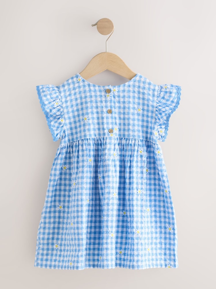 blue dress for baby girl Southern Scallops Dress, Blue – Stitchy Fish main image 0