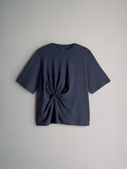 The Set Navy Blue/Light Brown/Stone Knot Detail T-Shirt 3 Pack - Image 1 of 1