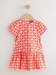 Red Heart Short Sleeve Cotton Dress (3mths-8yrs) - Image 1 of 4