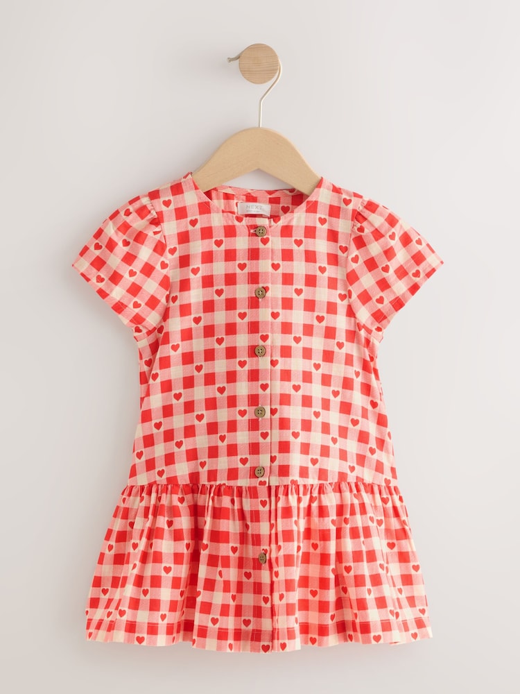 紅色心形 - Short Sleeve Cotton Dress (3mths-8yrs) - 圖片 1,共 4 紅色心形 - Short Sleeve Cotton Dress (3mths-8yrs) - 圖片 1,共 4