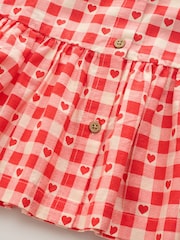 Red Heart Short Sleeve Cotton Dress (3mths-8yrs) - Image 3 of 4
