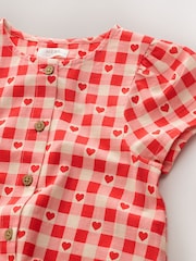 Red Heart Short Sleeve Cotton Dress (3mths-8yrs) - Image 4 of 4