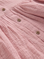Blush Pink Textured Short Sleeve Dress (3mths-8yrs) - Image 8 of 8