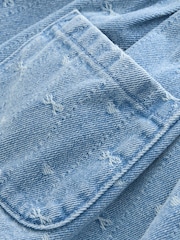Denim Bow Short Sleeve Dress (3mths-8yrs) - Image 6 of 7