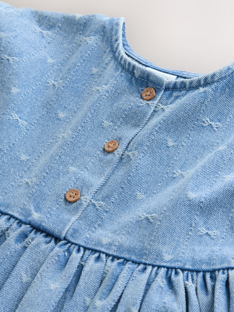 Denim Bow Short Sleeve Dress (3mths-8yrs) - Image 7 of 7