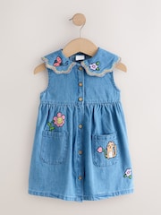 Character Embroidered Collar Denim Dress (3mths-8yrs) - Image 5 of 8