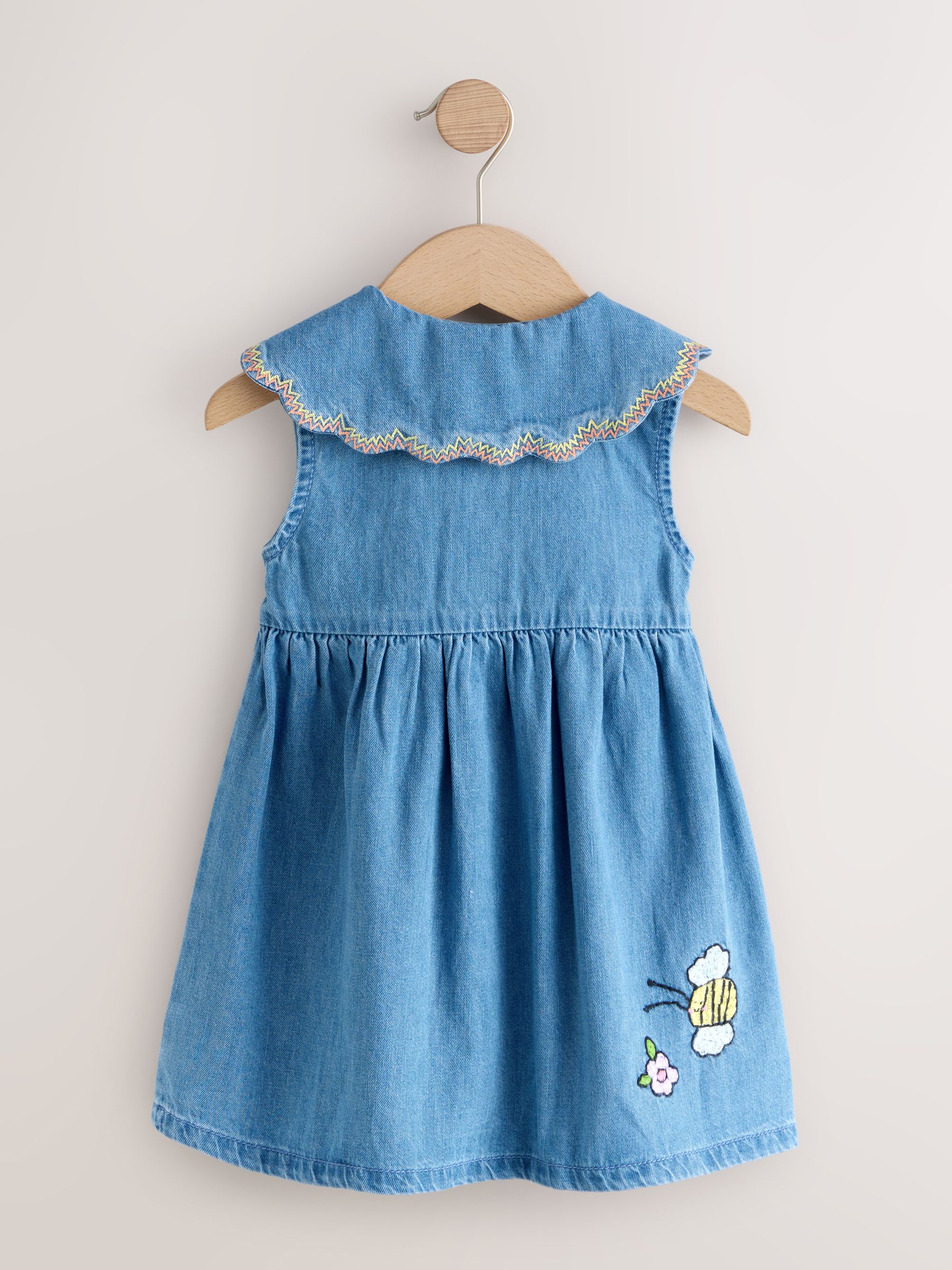 Buy Character Embroidered Collar Denim Dress (3mths-8yrs) from