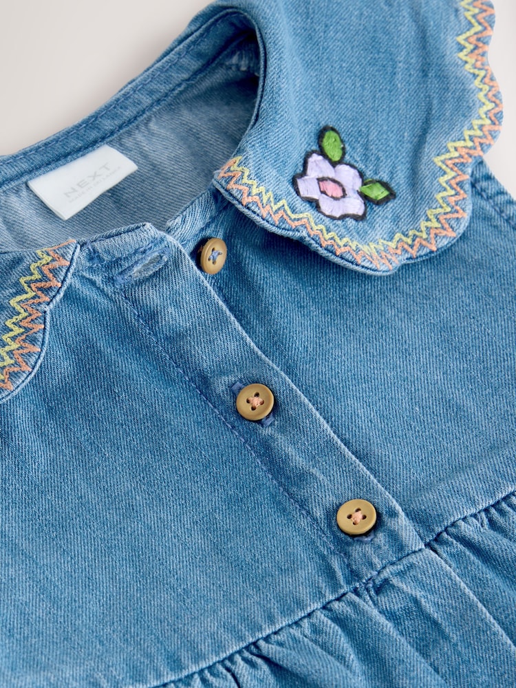 Next Character Collar Denim Dress in Blue at Nordstrom, Size 4-5Y