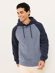 FatFace Blue Brooke Overhead Contrast Raglan Hoodie - Image 1 of 6