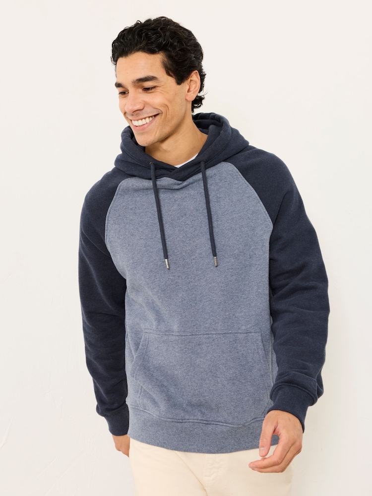 FatFace Blue Brooke Overhead Contrast Raglan Hoodie - Image 1 of 6