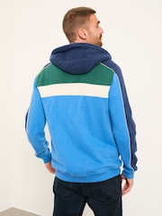 FatFace Brooke Cobalt Blue Zip Through Cut Sew Hoodie - Image 3 of 8