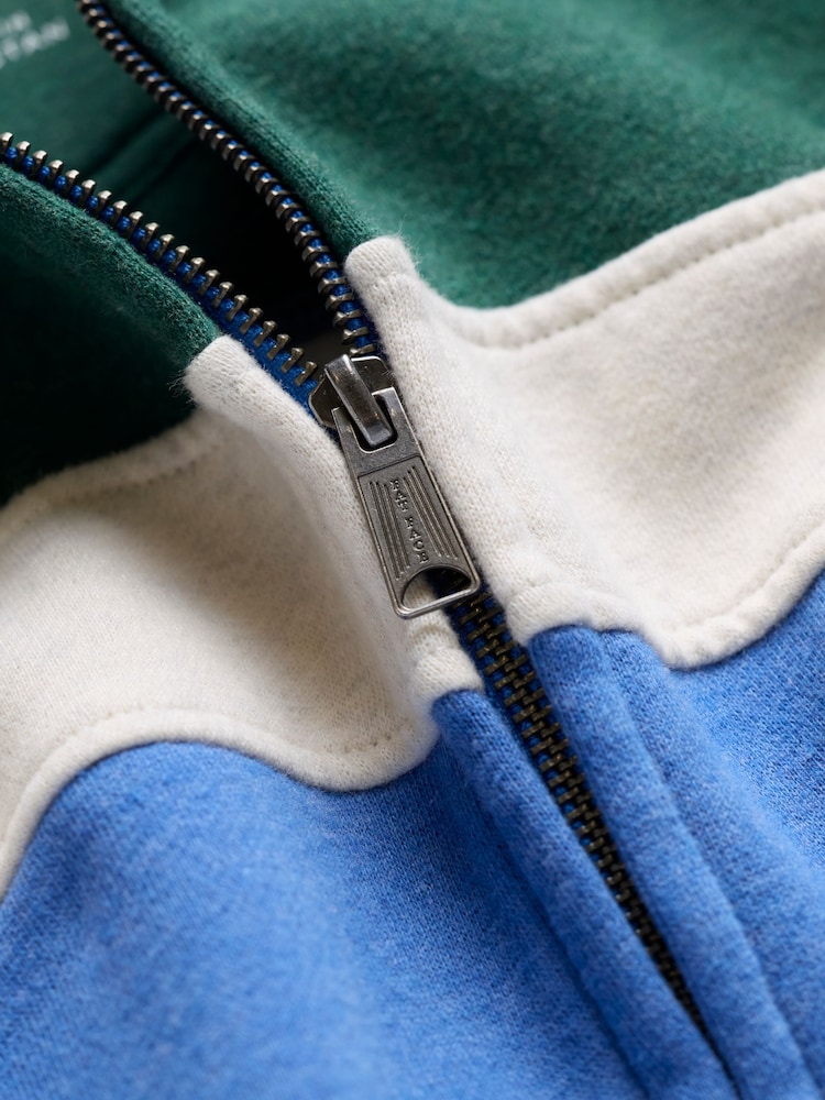 FatFace Brooke Cobalt Blue Zip Through Cut Sew Hoodie - Image 8 of 8