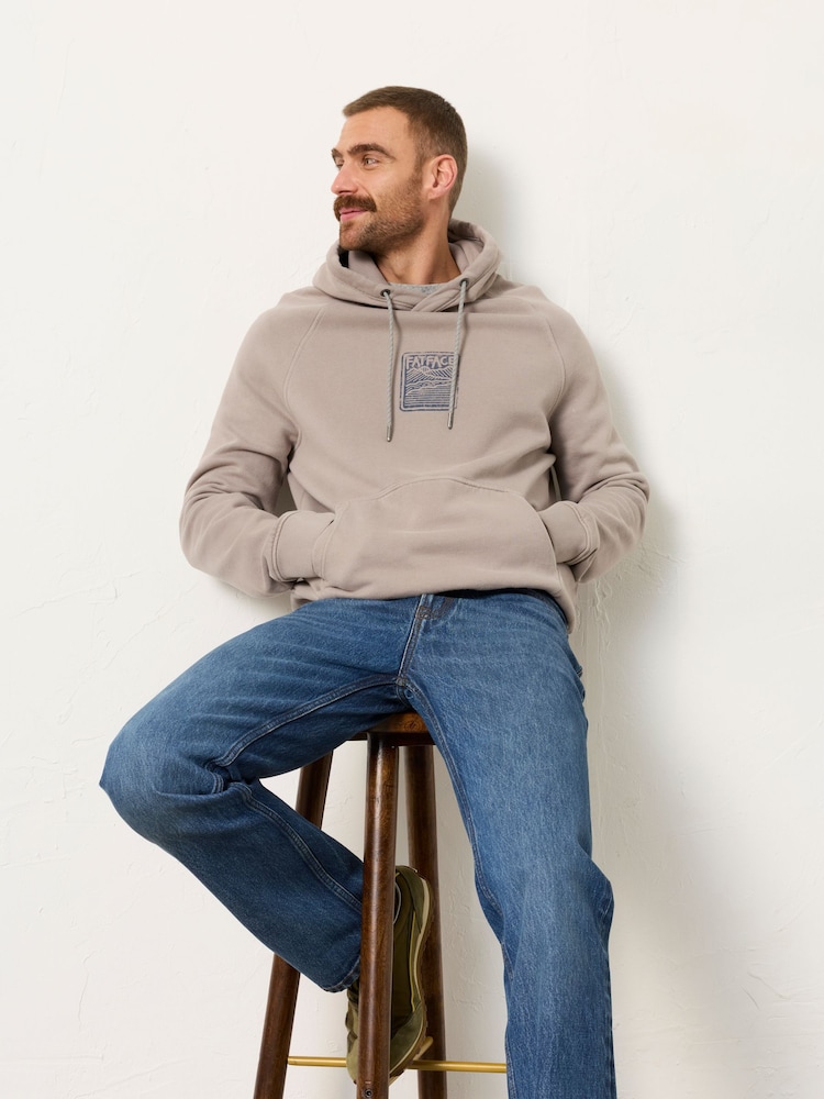 FatFace Brooke Light Grey Overhead Graphic Hoodie - Image 1 of 6