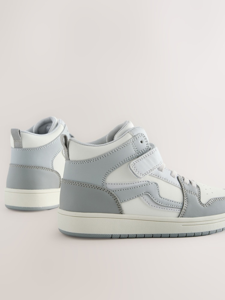 Grey Standard Fit (F) Elastic Lace High Top Trainers - Image 5 of 5 Grey Standard Fit (F) Elastic Lace High Top Trainers - Image 5 of 5