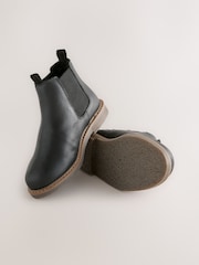 Black Wide Fit (G) Leather Chelsea Boots - Image 3 of 5
