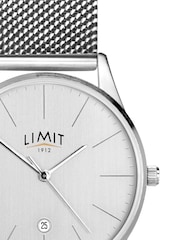 Limit  40mm Mens Round Silver Analogue Watch with Silver Mesh Strap - Image 3 of 4