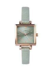Limit  22mm Womens Square Rose Gold Analogue Watch with Light Green Strap - Image 1 of 4